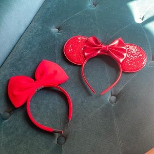 Minnie ears and Minnie bow headbands